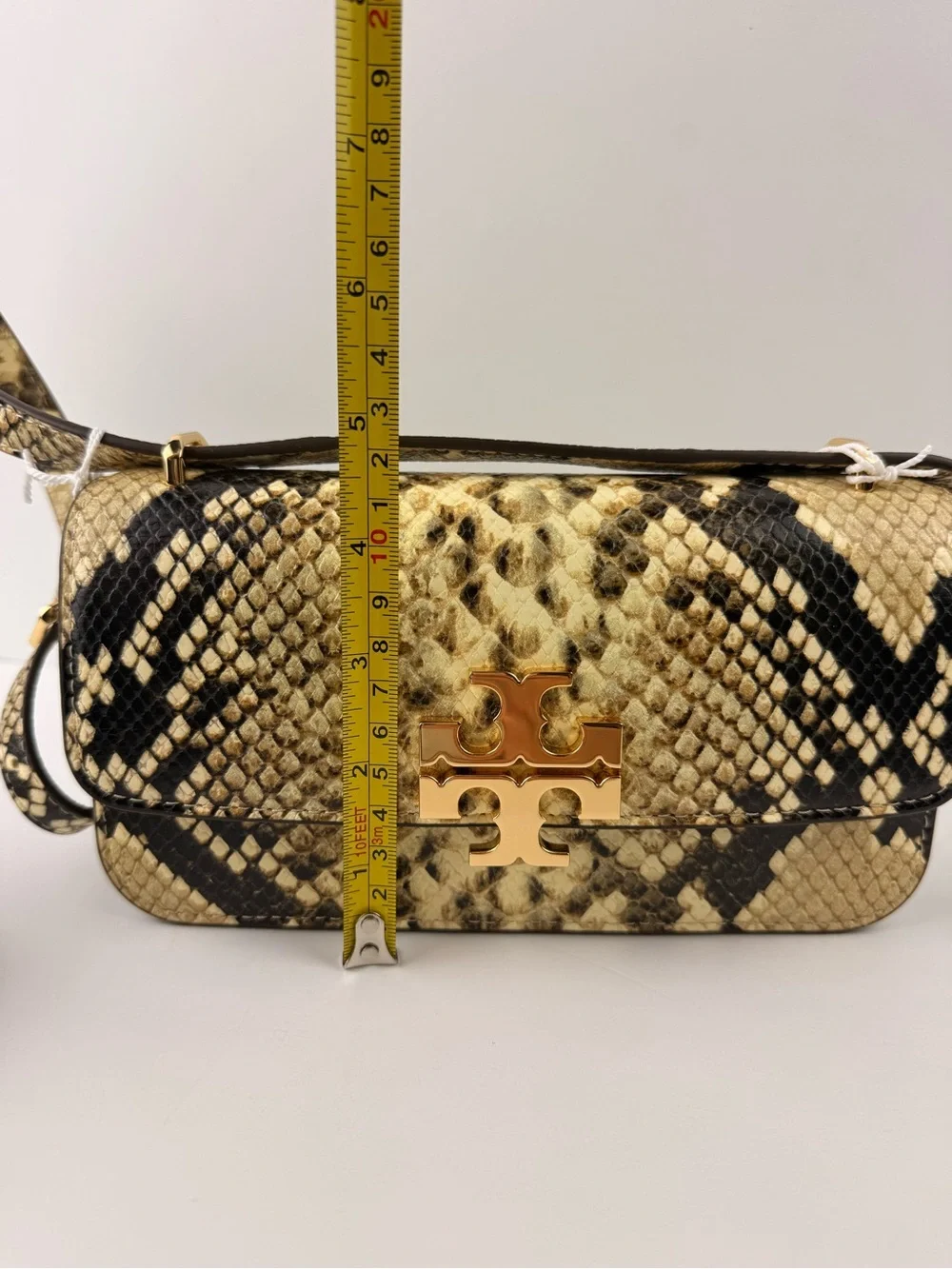 $598 Tory Burch Eleanor Exotic E/W Small Convertible Shoulder Bag